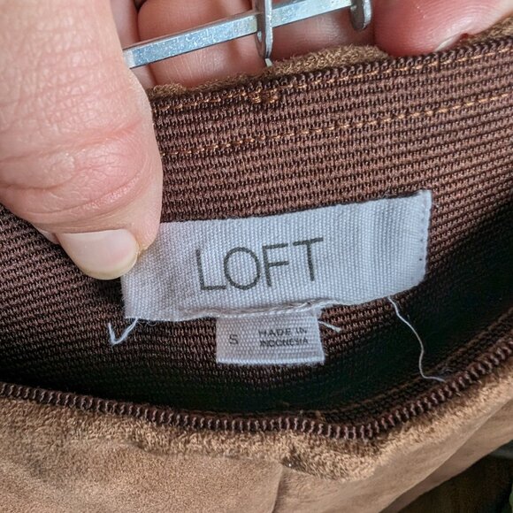 Loft Brown Suede Leggings - Size S - Picture 2 of 3